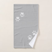 Pois de animal de compagnie sur gris clair (Serviette à main)