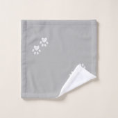 Pois de animal de compagnie sur gris clair (Gant de toilette)