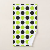 Pois de Black and Lime Green (Serviette à main)