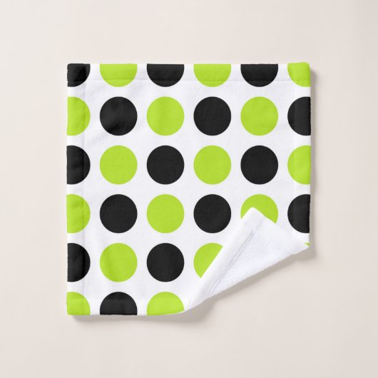 Pois de Black and Lime Green (Gant de toilette)