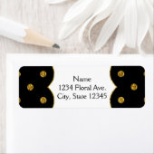 Pois de Black & Gold Faux Foil Étiquette de adress (En situation)