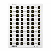 Pois de Black & Gold Faux Foil Étiquette de adress (Feuille entière)