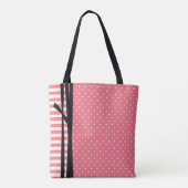 Pois de corail et rayures Sac fourre-tout monogram (Dos)