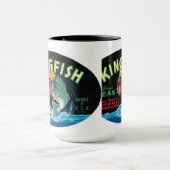 Pois de poisson vintage Étiquette - Mug (Centre)