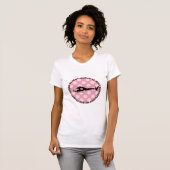 Pois de rose de T-shirt d'infirmière de vol (Devant entier)