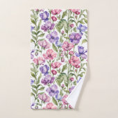 Pois de senteur roses et violets (Serviette à main)