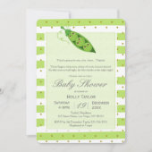 Pois de triplet dans une invitation de baby shower (Devant)