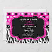 Pois d'impression Zebra Invitations BIrthday (Devant)