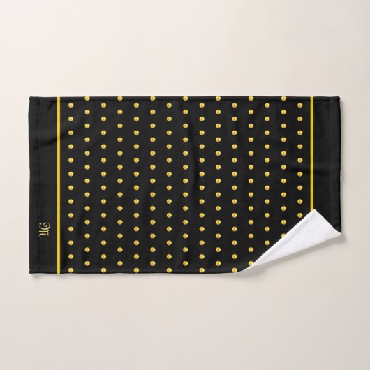 Pois d'or en noir (Serviette à main)