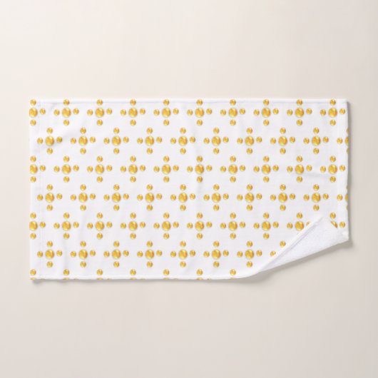 Pois d'or sur blanc (Serviette à main)