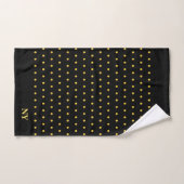 Pois d'or sur la serviette de bain noire (Serviette à main)