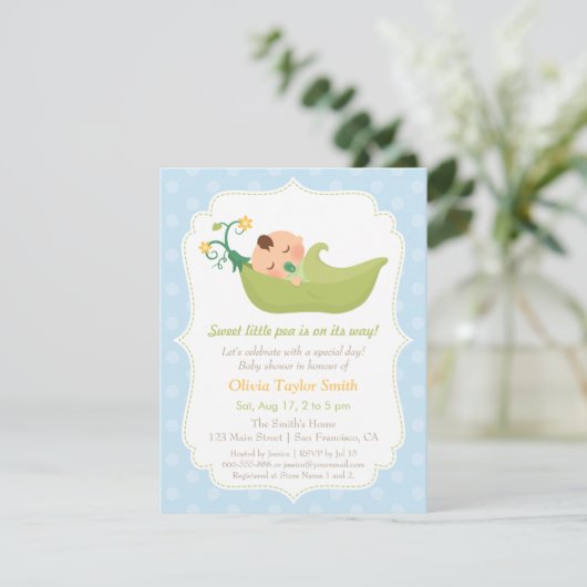 Pois doux dans des invitations d'une douche de (Debout devant)