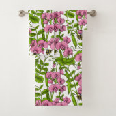 Pois doux et bourdons, rose, vert et blanc (En situation)