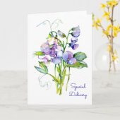 Pois doux Livraison spéciale 5x7 Carte pliée (Fleur jaune)