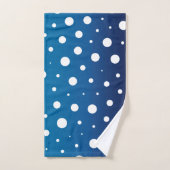 pois élégants - Bleu et blanc de l'océan (Serviette à main)