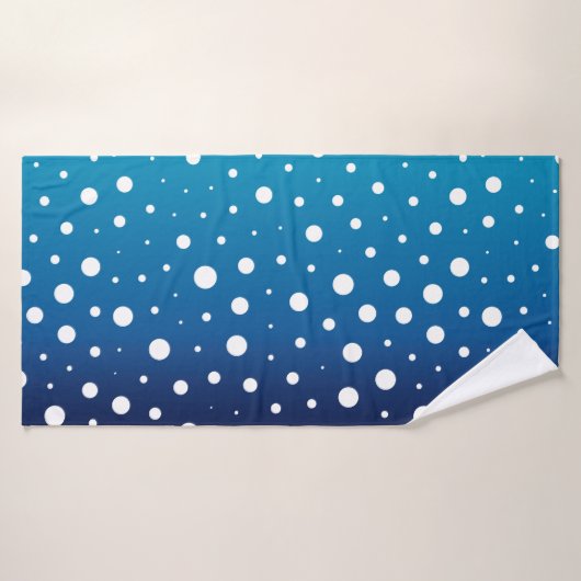 Pois élégants - Bleu et Blanc de l'océan (Serviette de bain)