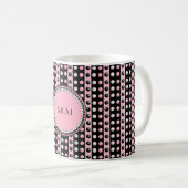 Pois en bandes Mug monogramme (Devant droit)