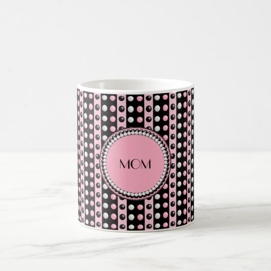Pois en bandes Mug monogramme (Centre)