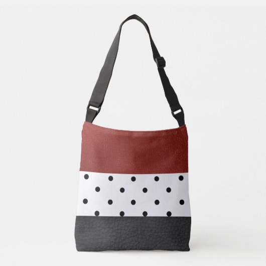 Pois en cuir noir/rouge Faux - Sac fourre-tout (Devant)
