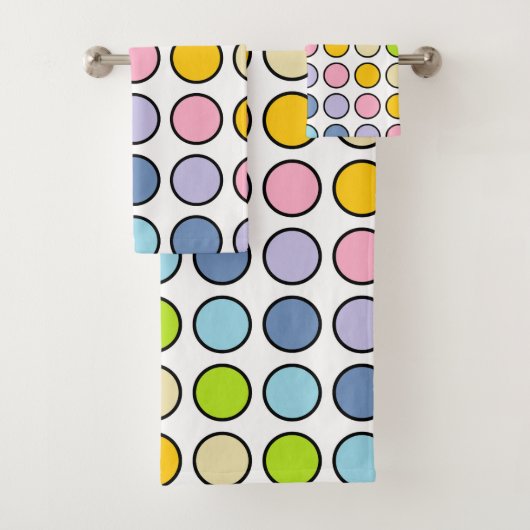 Pois en pastel d'arc-en-ciel décrit par noir (En situation)