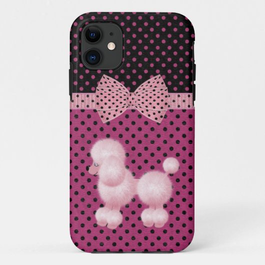 Pois et caniche rose iPhone 5 Coque (Dos)