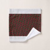 Pois et cerises Rockabilly sur Noir (Gant de toilette)