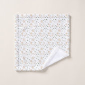 Pois et marguerites 2 - Blanc, Sable et Palm Green (Gant de toilette)