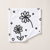 Pois et pois 2 - Noir et blanc (Gant de toilette)