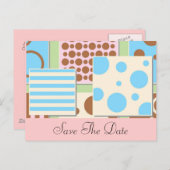 Pois et rayures Baby shower Invitation (Devant / Derrière)