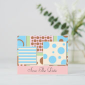 Pois et rayures Baby shower Invitation (Debout devant)