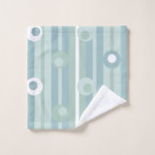 Pois et rayures merveilleux, Verre de mer, Bleu (Gant de toilette)