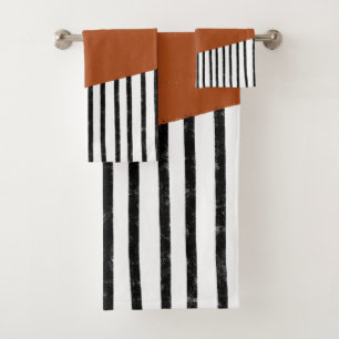 pois et rayures (noir/blanc/orange brûlé)