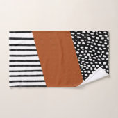 pois et rayures (noir/blanc/orange brûlé) (Serviette à main)