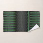 Pois et rayures verts et noirs (Serviette à main)