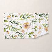 Pois floral de jaune de moutarde de vert forêt (Serviette à main)