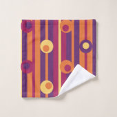 Pois & Grilles, Violet, Orange, Fuchsia (Gant de toilette)