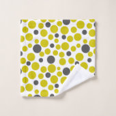 pois gris jaune sur un arrière - plan blanc (Gant de toilette)