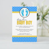 Pois - Invitation de Baby shower de garçon (Debout devant)