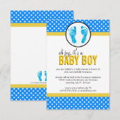 Pois - Invitation de Baby shower de garçon (Devant / Derrière)