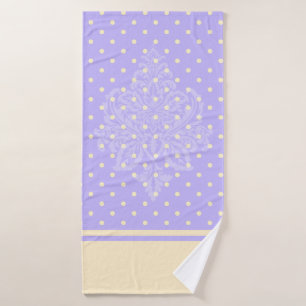 Pois jaune et lavande violet serviette de plage