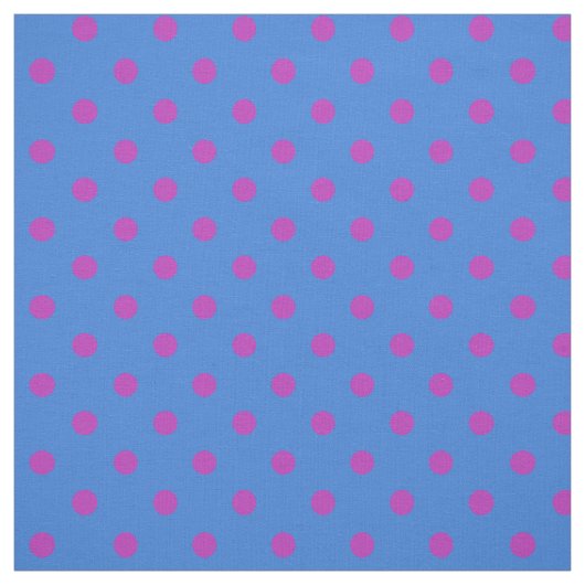 Pois magenta fait sur commande sur le tissu bleu (Échantillon)