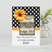 pois marguerite jaune Graduation photo Invitations (Debout devant)