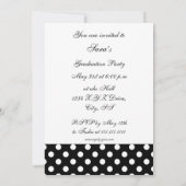 pois marguerite jaune Graduation photo Invitations (Dos)