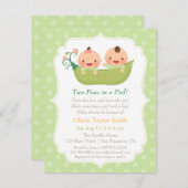 Pois mignons dans des invitations d'un baby shower (Devant / Derrière)