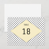 Pois moderne jaune Numéro de table Carte postale (Devant / Derrière)