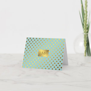Pois Monogrammes de Mint et de Faux Gold Foil