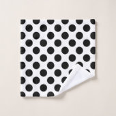 Pois, Motif Polka Dot, noir et blanc (Gant de toilette)