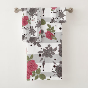 Pois motif vintage rétro roses rouges sans soudure