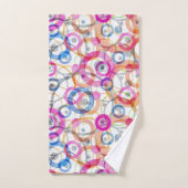 pois multicolores, cercles sur un blanc (Serviette à main)