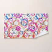 pois multicolores, cercles sur un blanc (Serviette à main)